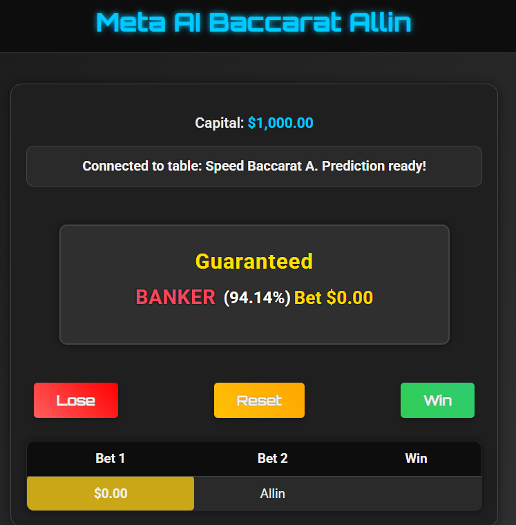 Meta AI Baccarat Allin