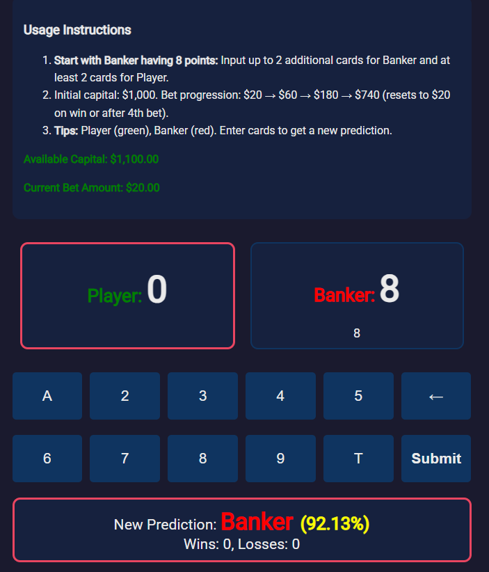 Always 8 Card Counting in Baccarat